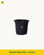 Plastic Black Pot - 8 Inch